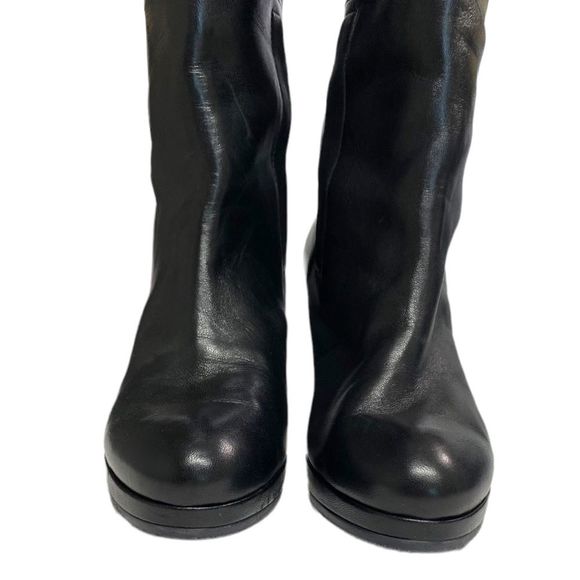 STUART WEITZMAN Black Leather Knee High Heel Boots Shoes 5.5 - Picture 5 of 16